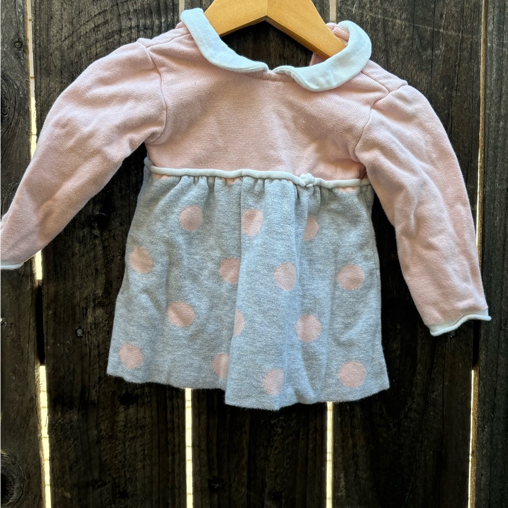 Mayoral Pink and Gray Polka dot Dress